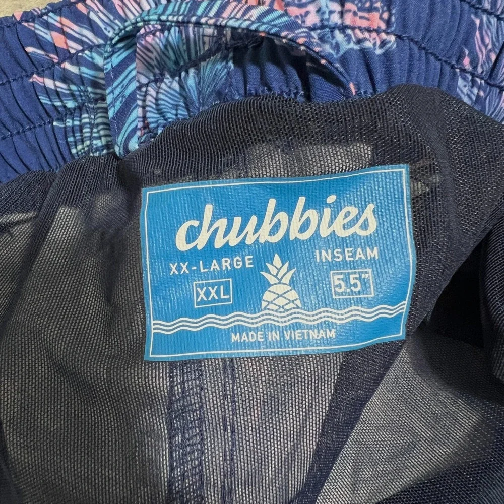 Chubbies Swim Trunks Mens 2XL New Prehistoric Blues 5.5'' Dinosaur T Rex Floral